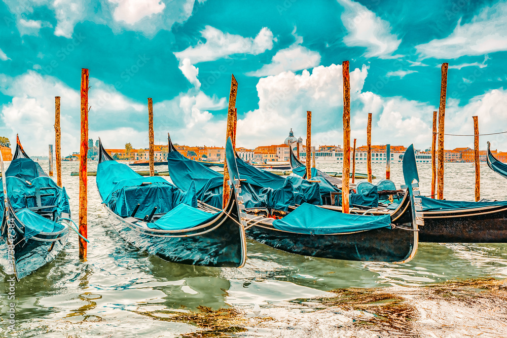 Φωτογραφία Views of the most beautiful canal of Venice - Grand Canal water streets, boats, gondolas