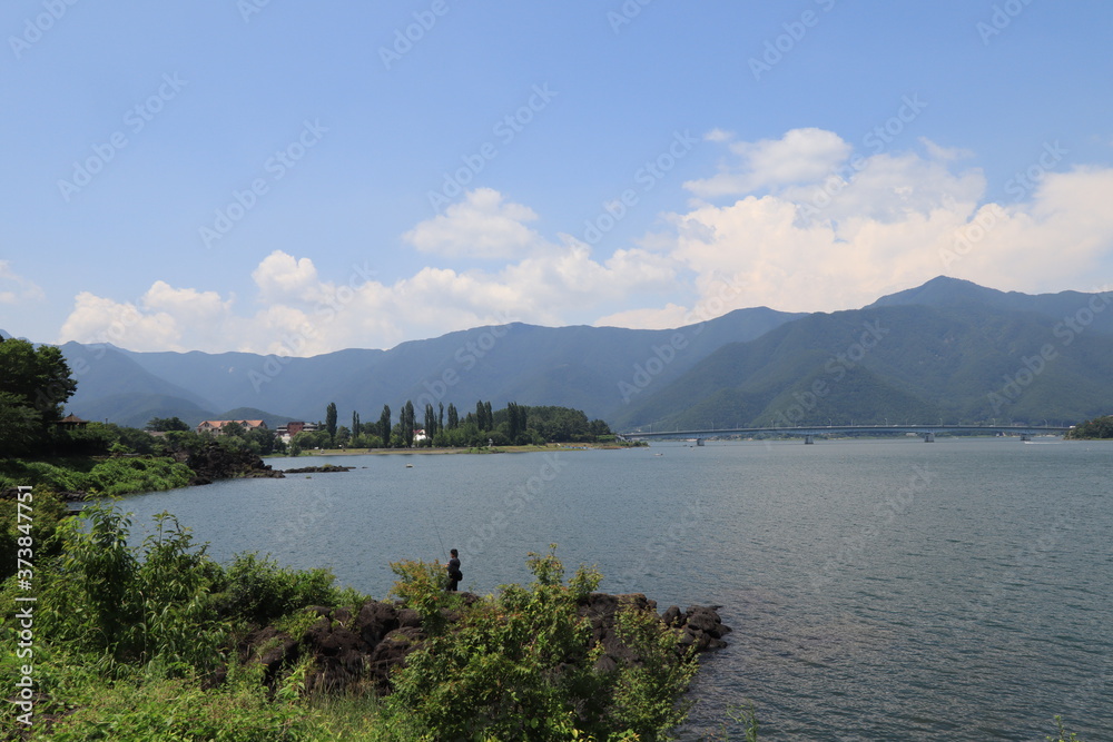 Scecery of kawaguchi lake ,japan,yamanashi