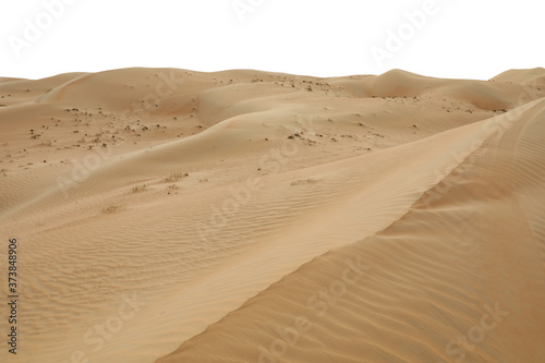 Big hot sand dune on white background