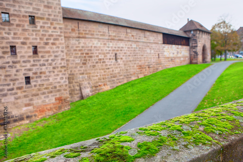 Moss in front of medieval fortress  © russieseo