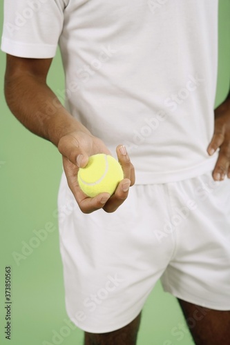 Man holding tennis ball
