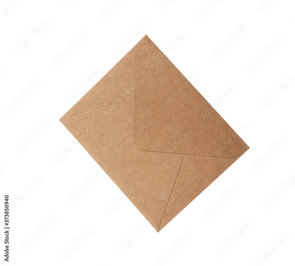 Brown paper envelope isolated on white. Mail service Brown paper envelope isolated on white. Mail service