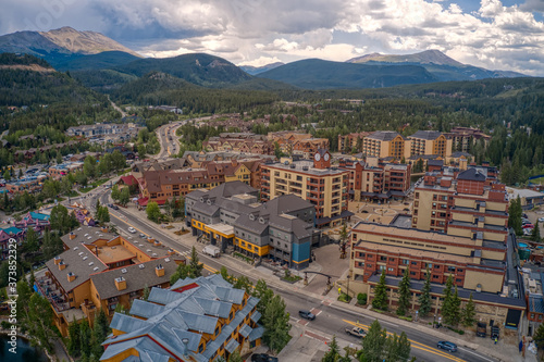 Aerial View of of the famous Ski Resort Town of Breckenridge, Colorado photo