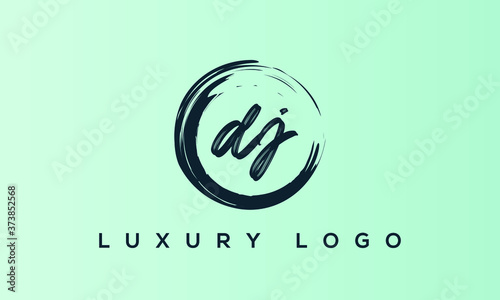 DJ jd letter design logo logotype icon concept with serif font and classic elegant style look vector
