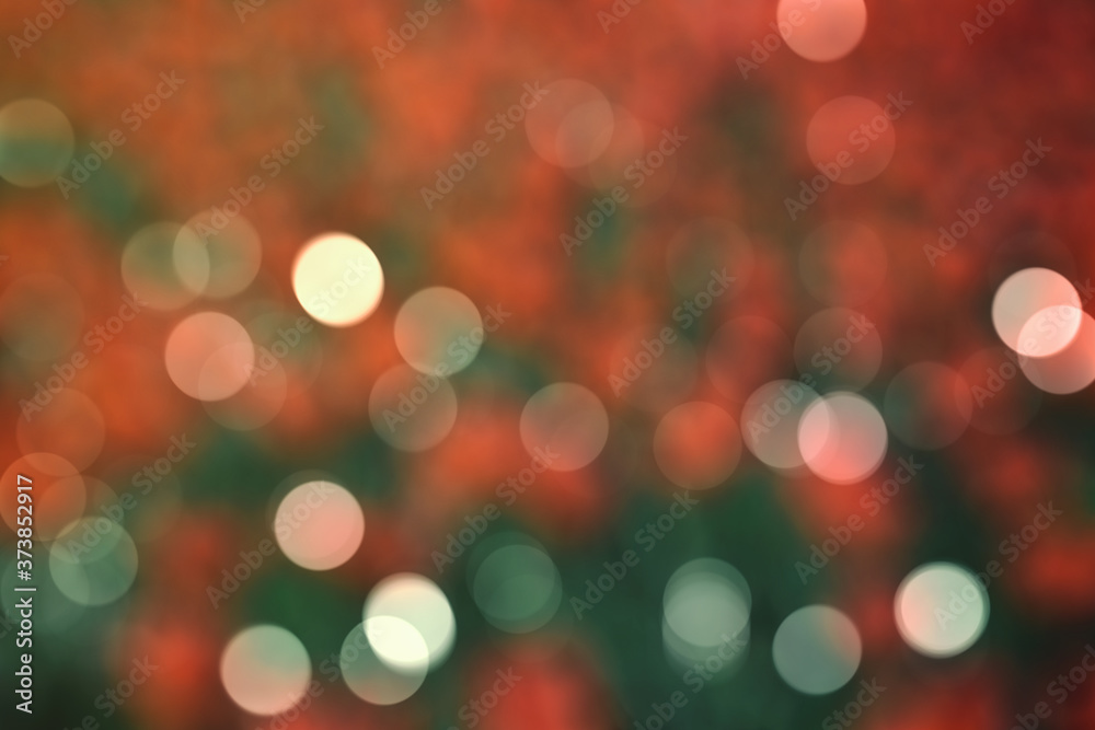Obraz premium Beautiful red green bokeh background