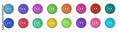 Set of sewing buttons on white background, banner design