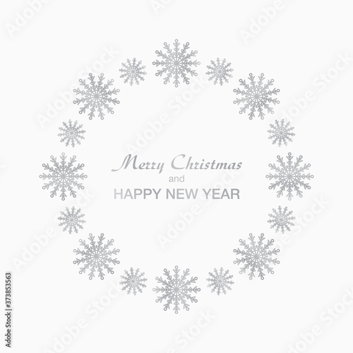 Vector frame for Christmas, New Year, snowflakes