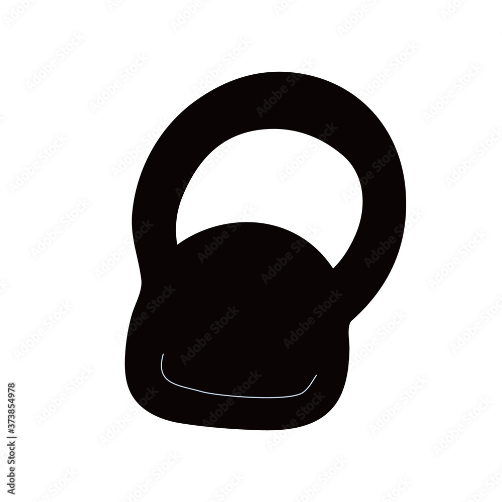 Vector illustration of a black kettlebell isolated on white background. Sport equipment and workout theme. Hand drawn flat style. Vector illustration of a black kettlebell isolated on white background. Sport equipment and workout theme. Hand drawn flat style.