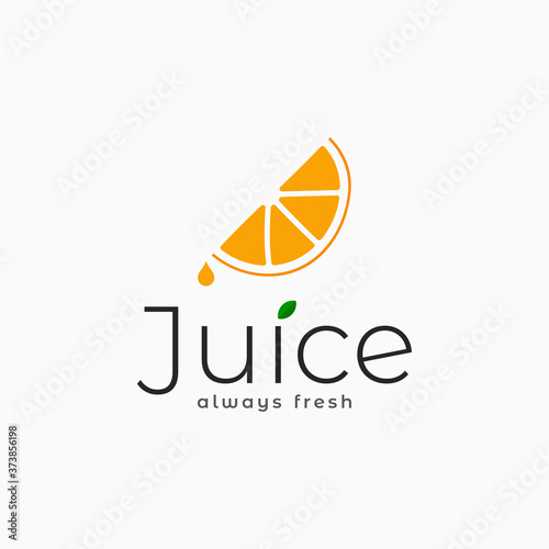 Juice logo with orange slice on white background