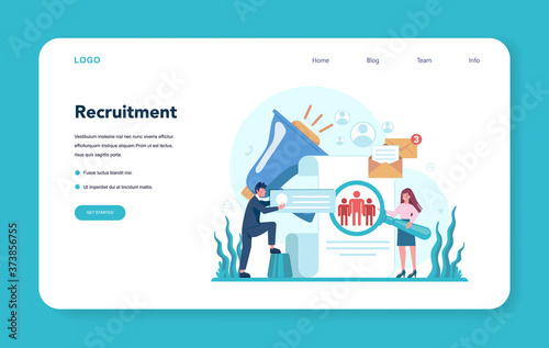 Human resources web banner or landing page. Idea of