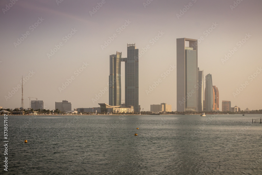 Sea view from Abu Dhabi, Capital city of UAE. Selective Focus on Subject.