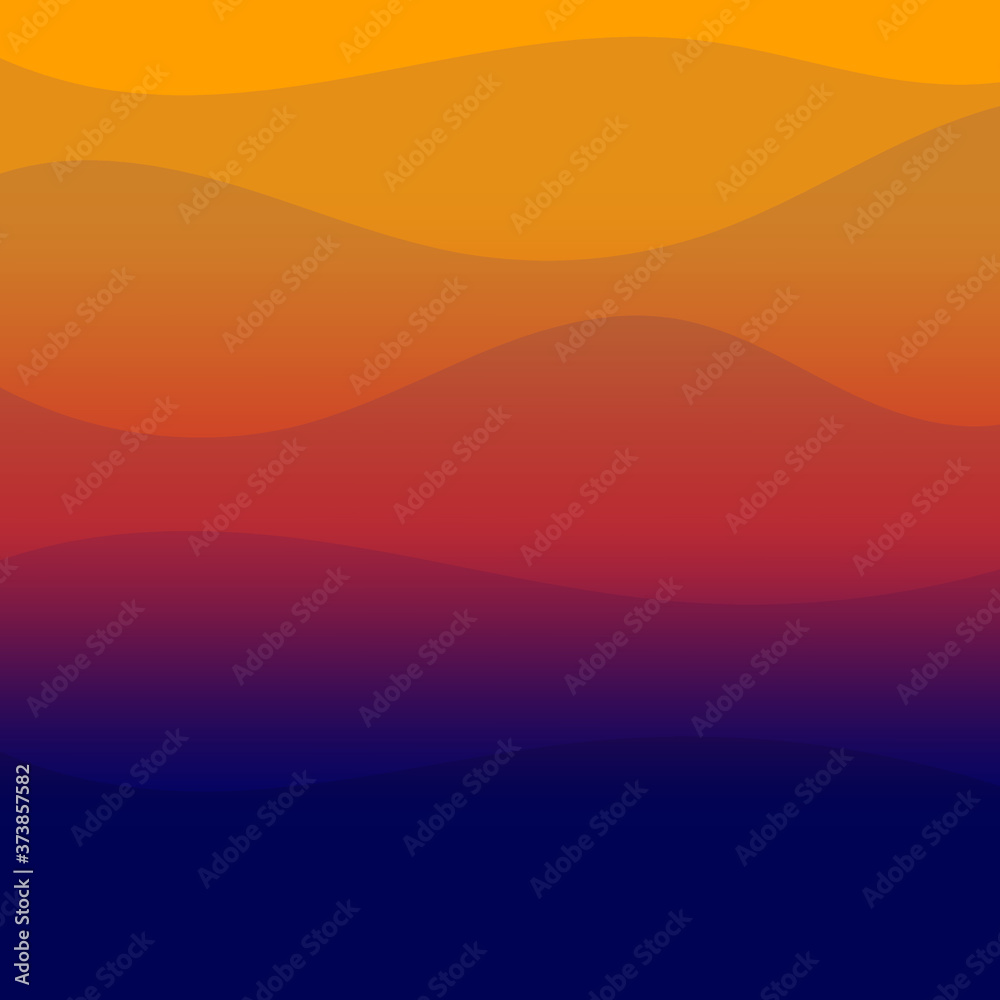 Blue to orange Sunset background