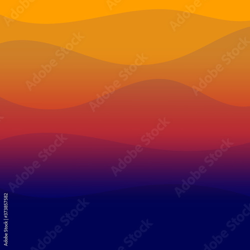 Blue to orange Sunset background