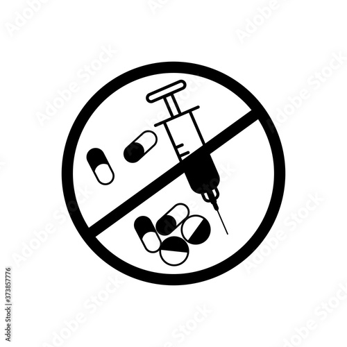 Drug stop icon, stop over dose, international overdose day. Design template vector