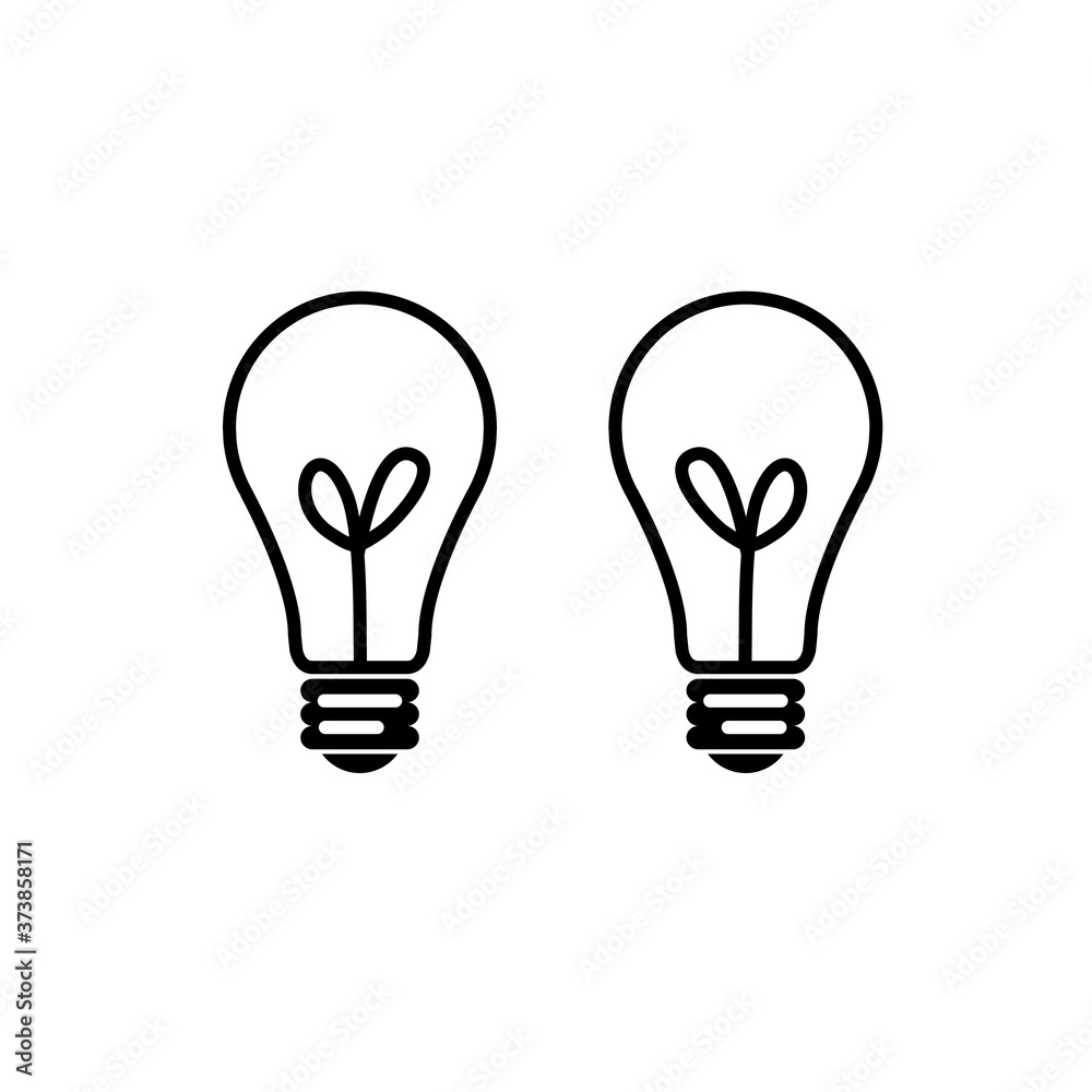Light bulb icon vector on white background. Light bulb icon vector on white background.