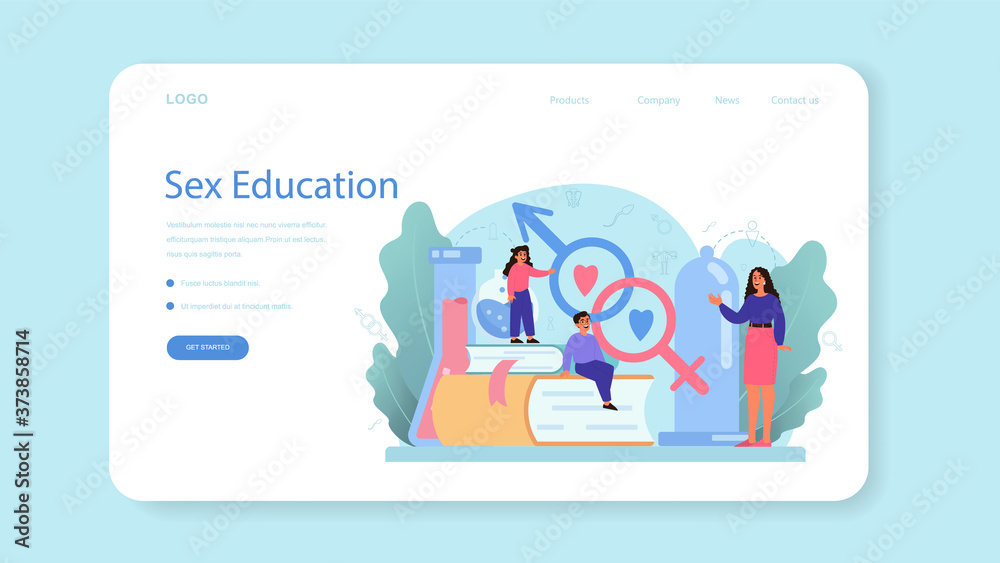 Sexual education web banner or landing page. Sexual health