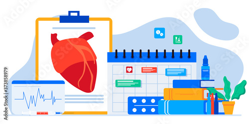 Medical examination and cardiology doctor, circulatory system checkup. Heart disease human concept. Ischemic heart disease, EKG , scan, cardiology, coronary artery disease
