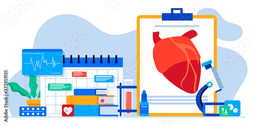 Medical examination and cardiology doctor, circulatory system checkup. Heart disease human concept. Ischemic heart disease, EKG , scan, cardiology, coronary artery disease