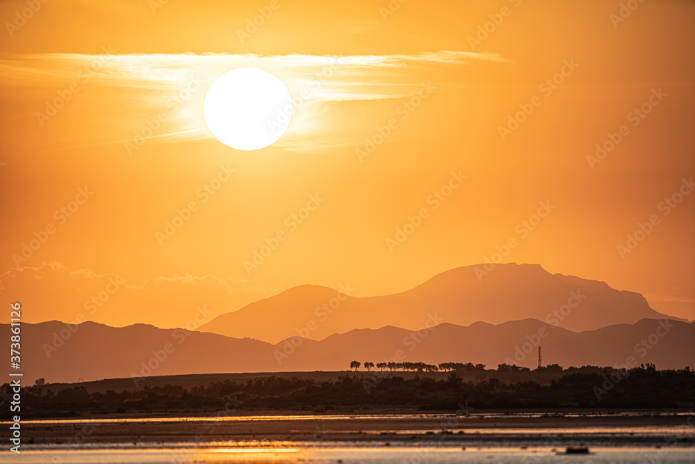 Panoramic view  at sunset in Hergla. Tunisia, North Africa