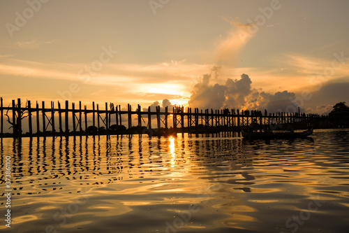 Sunset at U Bein Bridge, Amarapura, Myanmar