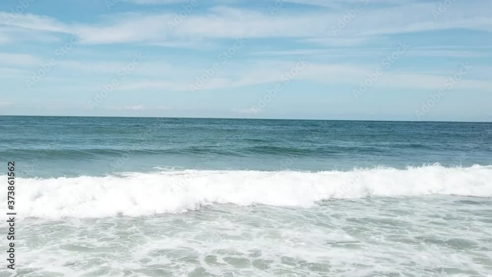 Beach panorama view with blue sky and clouds Beach panorama view with blue sky and clouds