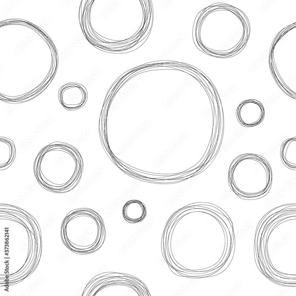 Seamless patterns. Rings of different sizes, hand made. Shades of gray. Seamless patterns. Rings of different sizes, hand made. Shades of gray.