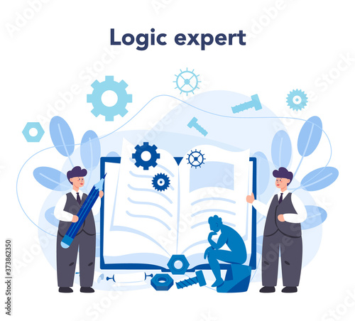 Logician concept. Scientist systematicly study of the forms