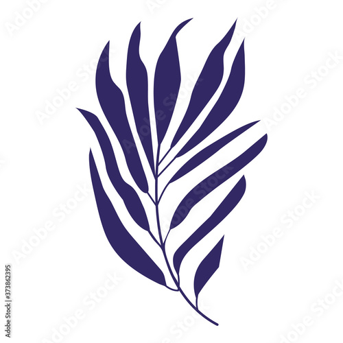 Tropical palm leaf icon. Vector illustration