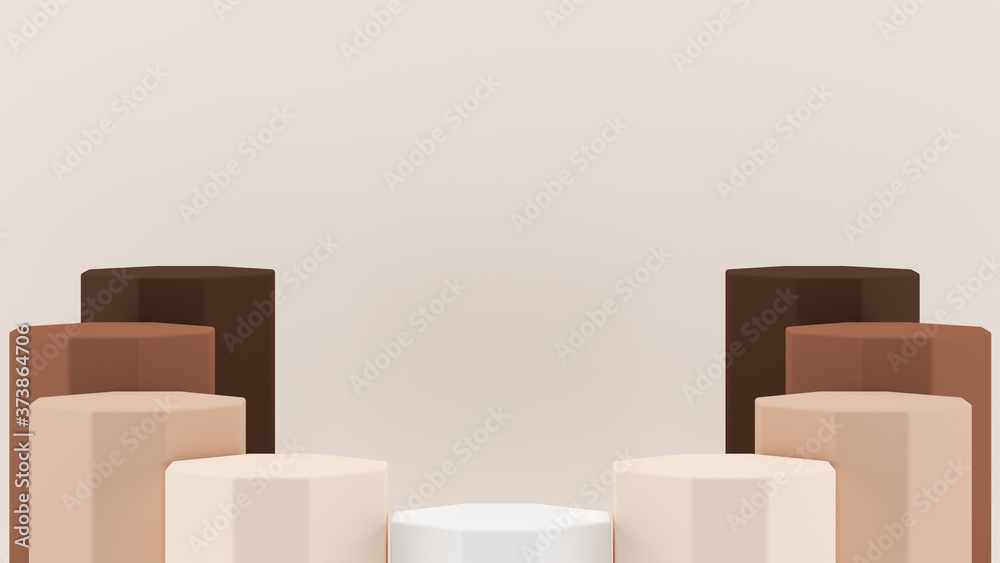 Geometry podium with earth tone concept for product presentation display. 3D illustration Geometry podium with earth tone concept for product presentation display. 3D illustration