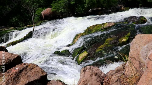 Waterfall on the Inhulets river in Kryvyi Rih, Ukraine photo