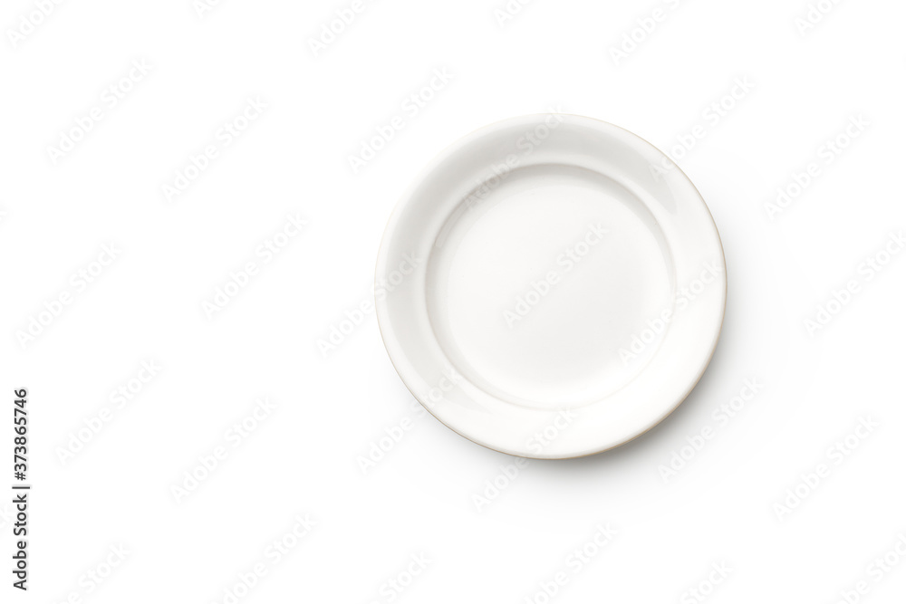 Top view of empty plate isolated on white background Top view of empty plate isolated on white background