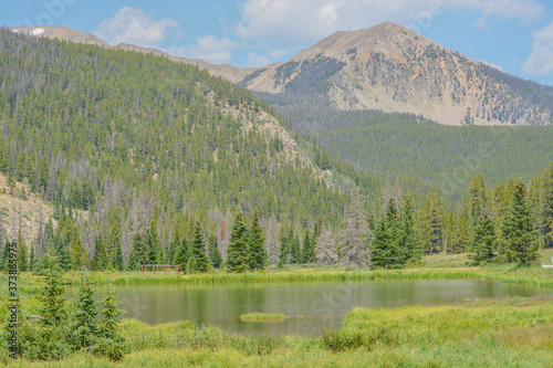 Fototapeta Naklejka Na Ścianę i Meble -  Beautiful mountains, forest and landscape near Monarch Pass in the Rocky Mountains of Colorado 