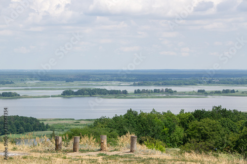 Beautiful view of the Dnipro River. Vytachiv, Ukraine photo