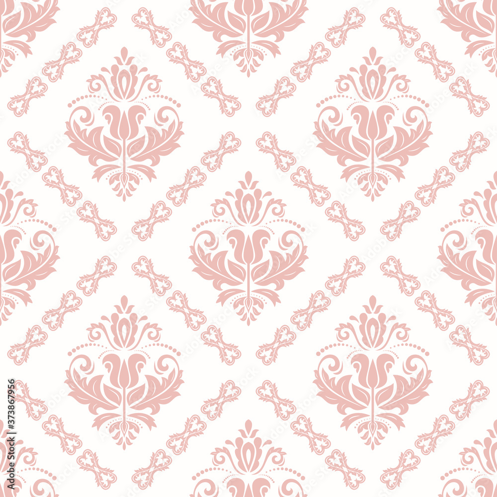 Orient vector classic pink pattern. Seamless abstract background with vintage elements. Orient background. Ornament for wallpaper and packaging Orient vector classic pink pattern. Seamless abstract background with vintage elements. Orient background. Ornament for wallpaper and packaging