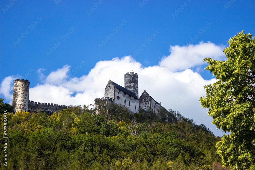 Panoramic view of Bezdez castle with two towers