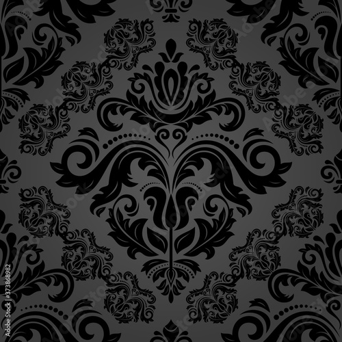 Geometric vector black pattern. Background with flow effect. Abstract dark geometric ornament