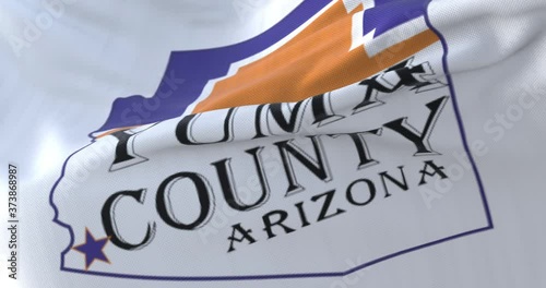 Yuma county flag, state of Arizona, United States of America - loop photo