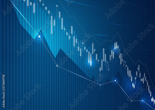 Financial stock market graph on stock market investment trading.
