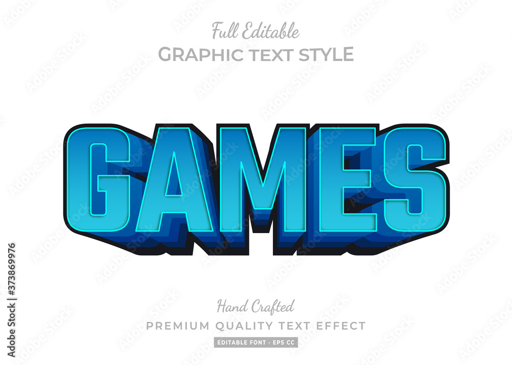 Cartoon Games Title 3D Text Style Effect
