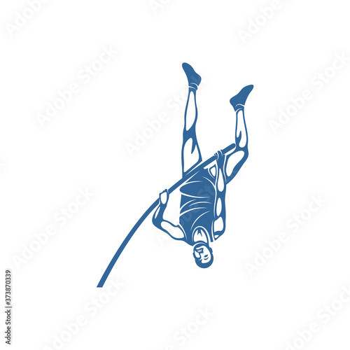 High jump design vector illustration, Athletic High jump logo template