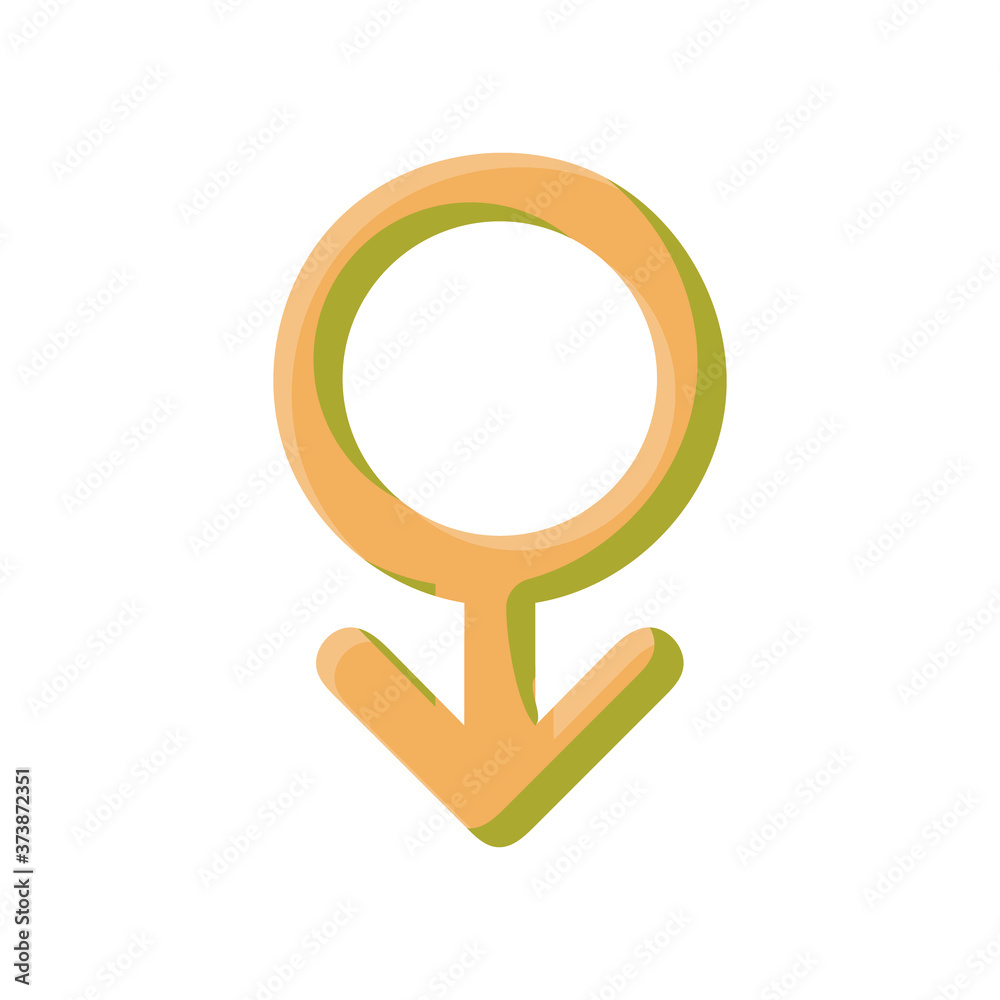 Male Gender Medical Sign Flat Line Icon Beautiful Colorful 3D Graphic Vector