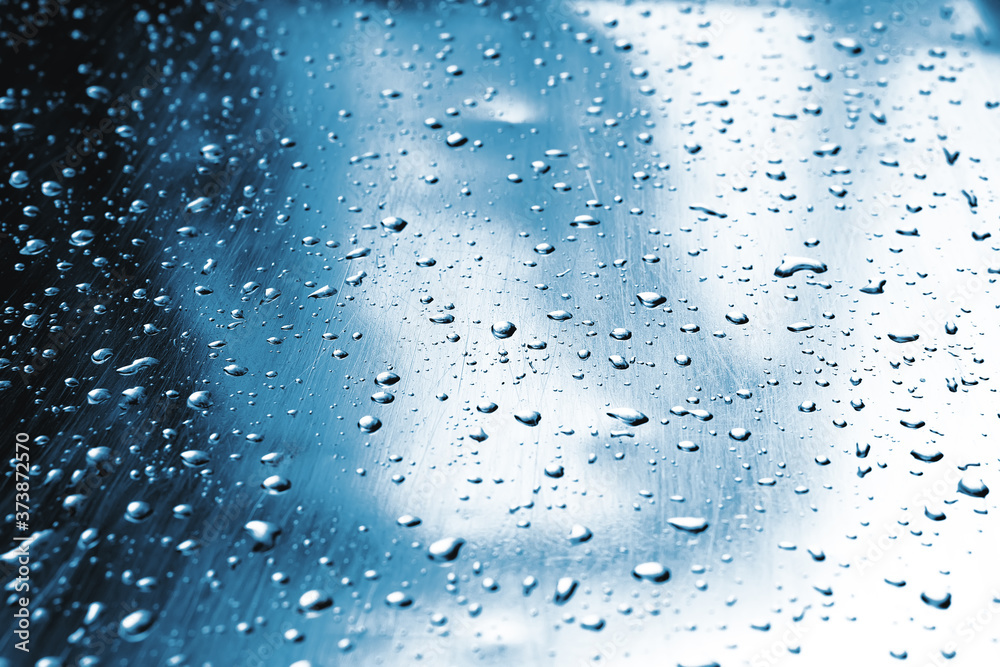 Beautiful water drops on a metal surface Beautiful water drops on a metal surface