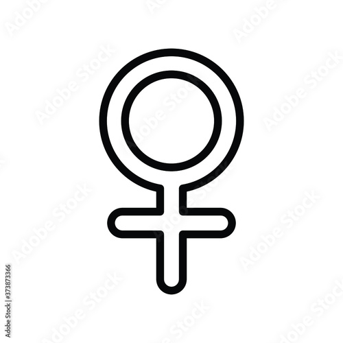 Female Gender Medical Sign Flat Line Icon Vector