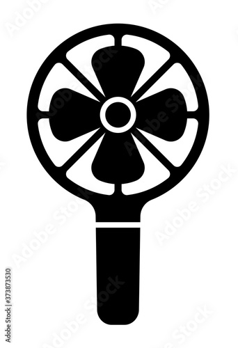 Portable fan, hand-held fan vector icon illustration