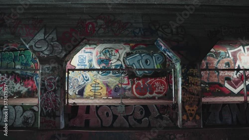 View of the krog street tunnel wall paintings in Atlanta. photo