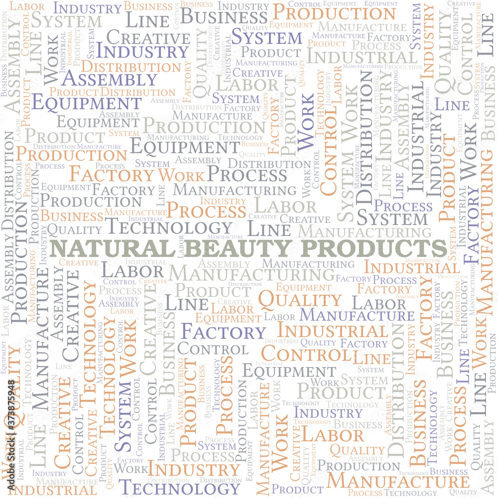 Fototapeta premium Natural Beauty Products word cloud create with text only.
