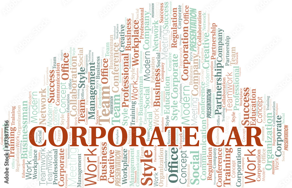 Obraz premium Corporate Car vector word cloud, made with text only.
