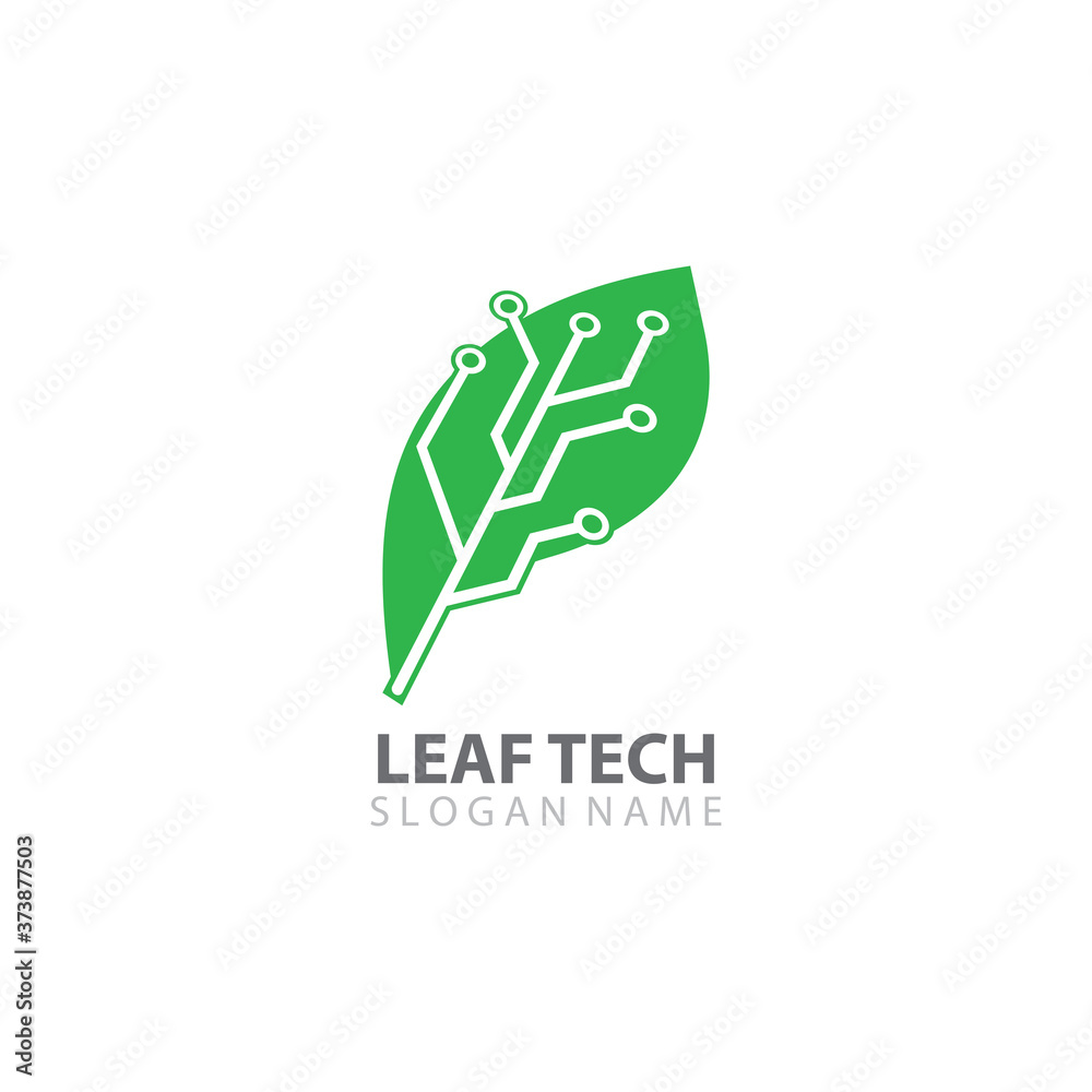 Leaf with Technology logo designs concept vector template design Leaf with Technology logo designs concept vector template design