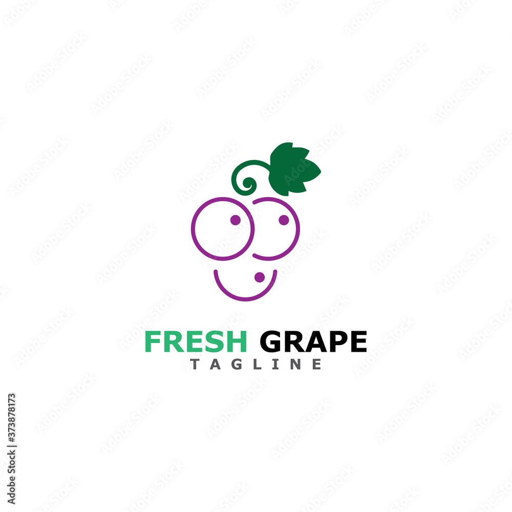 Fototapeta premium Grapes vector icon illustration design