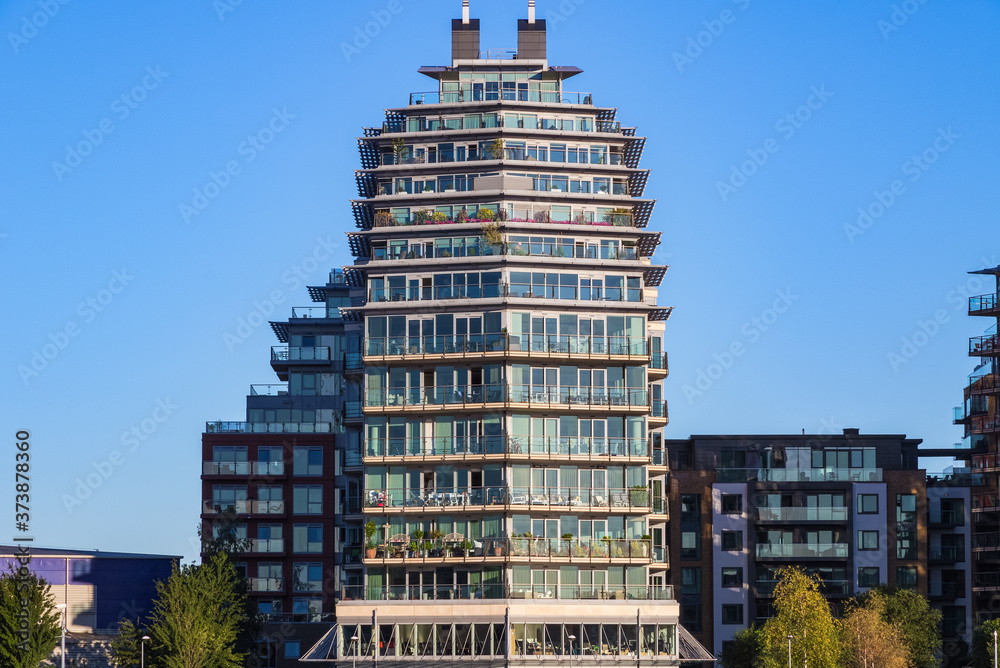Fototapeta premium A modern apartment at Battersea reach in London